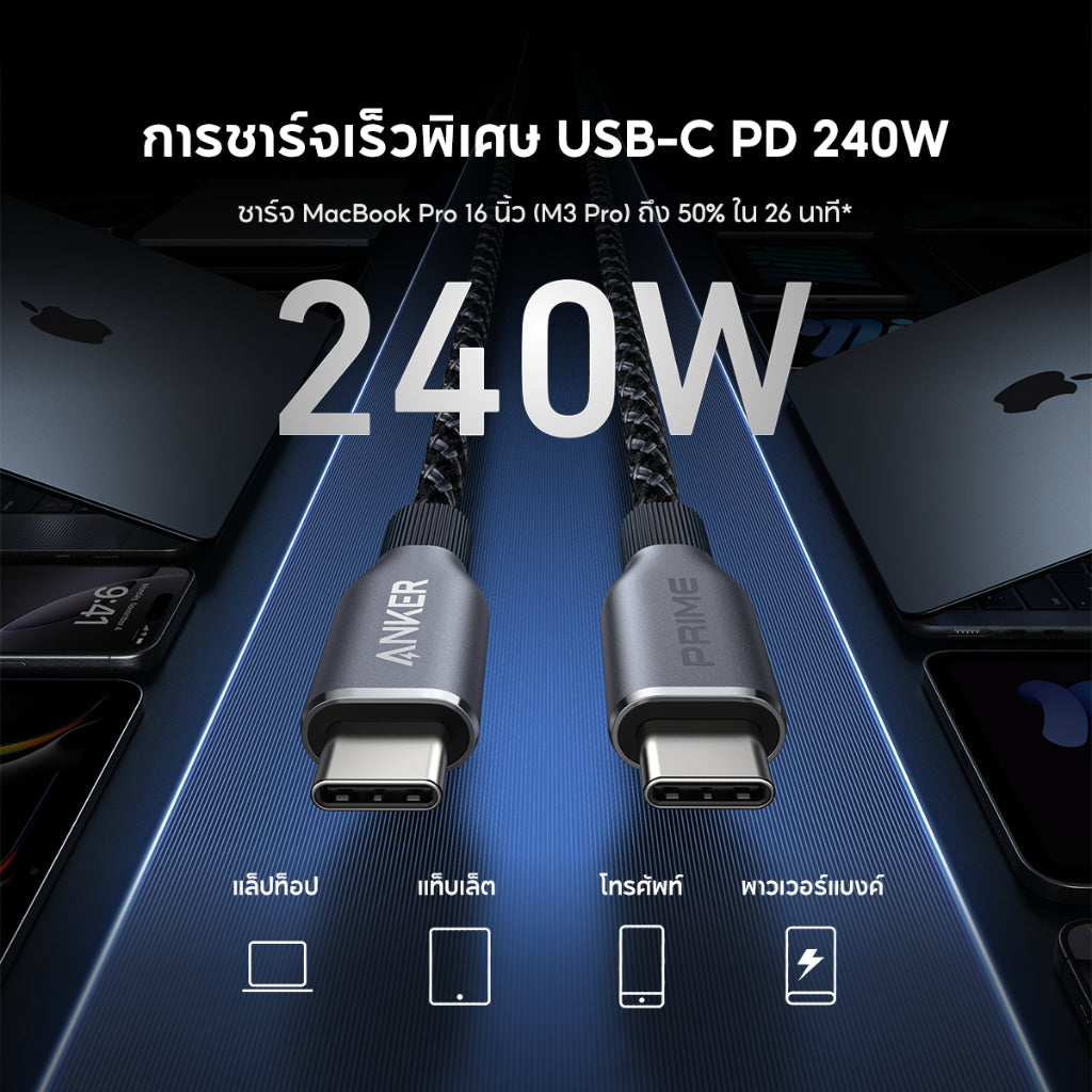 สายชาร์จเร็ว Anker Prime Type C to C Cable 240W USB C