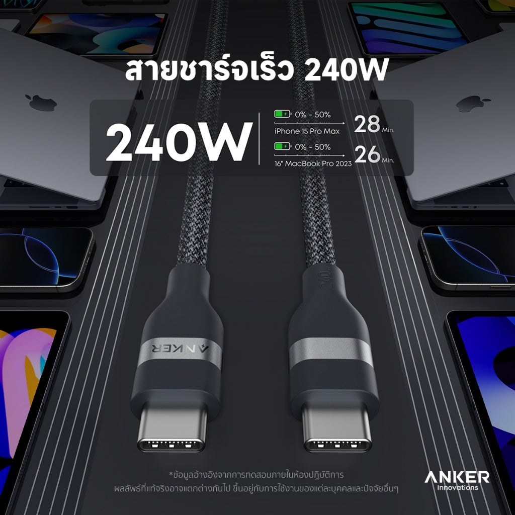 สายชาร์จเร็ว Anker Nano Type C to C Cable 240W USB C