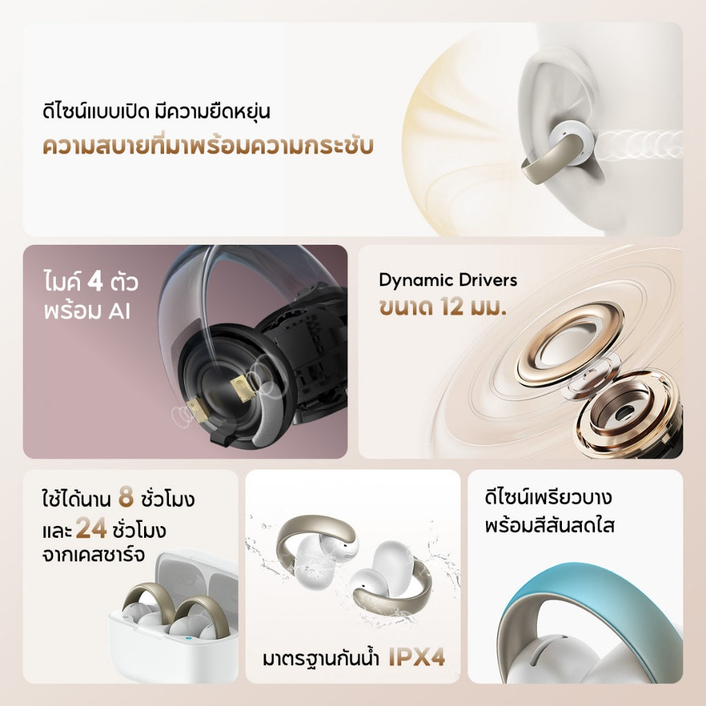 หูฟังบลูทูธไร้สาย Soundcore by Anker AeroClip