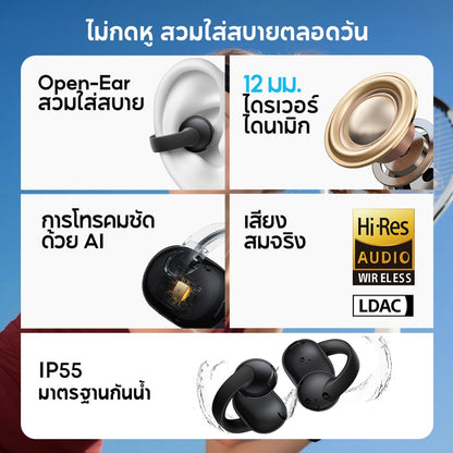 หูฟังบลูทูธไร้สาย Soundcore C50i Flexible and Comfortable Clip-On Earbuds