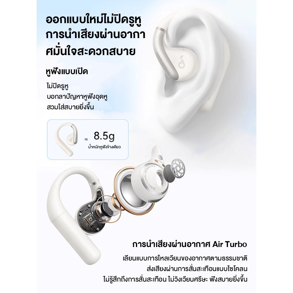 หูบลูทูธฟังไร้สาย Anker Soundcore AeroFit Open-Ear Sport Earbuds Aerofit series