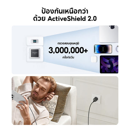 ชุดหัวชาร์จและสายชาร์จ Anker 511 Charger Nano 3, 30W GaN PPS