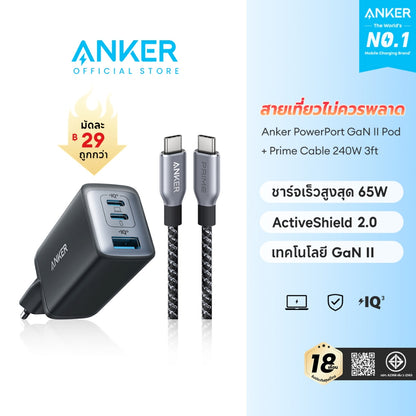 หัวชาร์จเร็ว Anker 735 Charger 65W GaN II ActiveShield Fast Charger 3