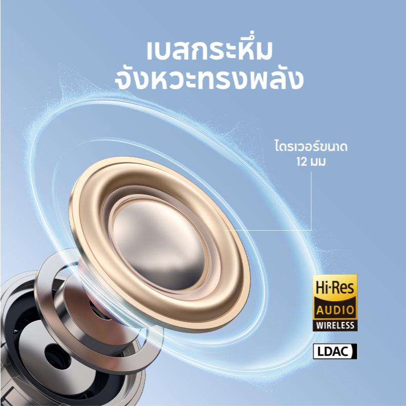 หูฟังบลูทูธไร้สาย Soundcore C50i Flexible and Comfortable Clip-On Earbuds