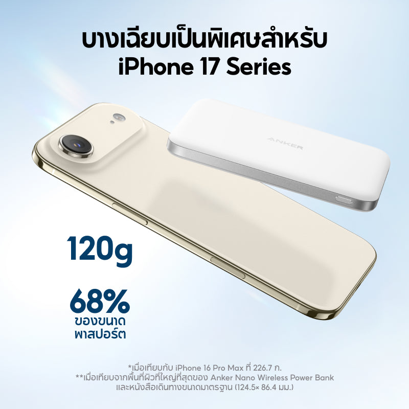 แบตสำรองไร้สาย Anker Nano Power Bank Ultra-Slim 5000mAh